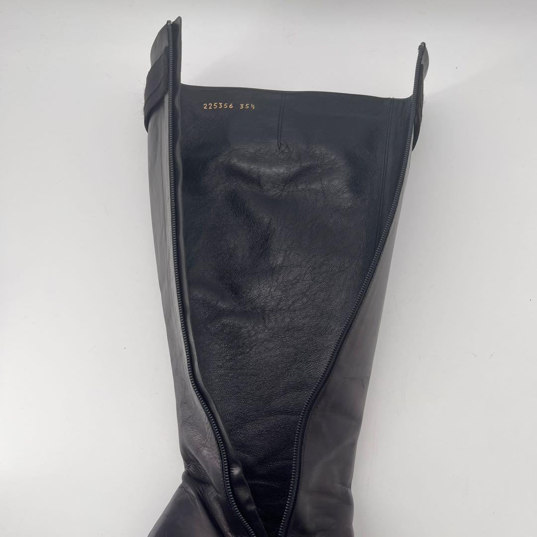 GUCCI グッチ レザーロングブーツ インターロッキング GGマーク 22.5