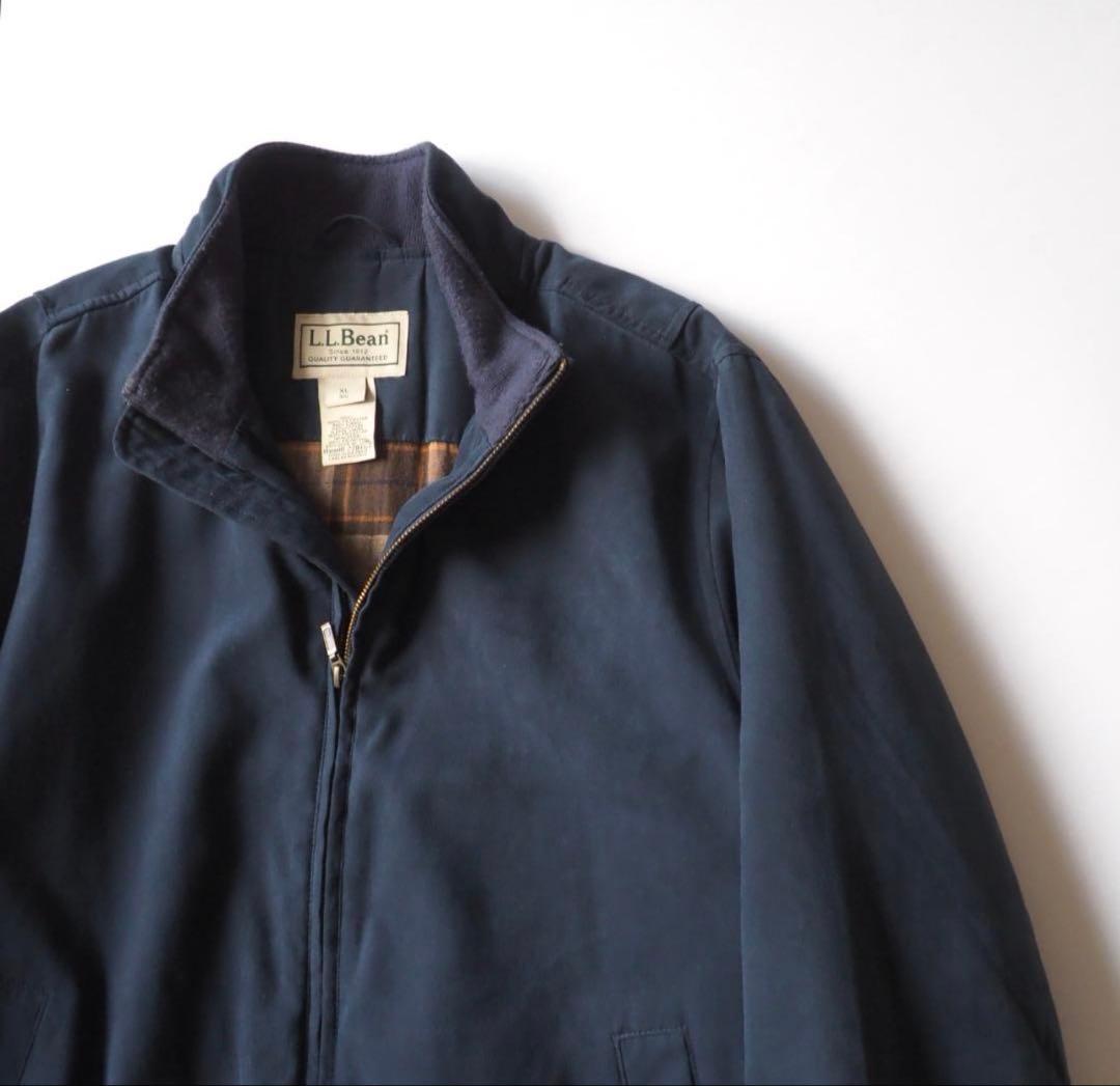 さ*つ様 エルエルビーン　スイングトップ　スエード　ネイビー　裏地チェック　美品