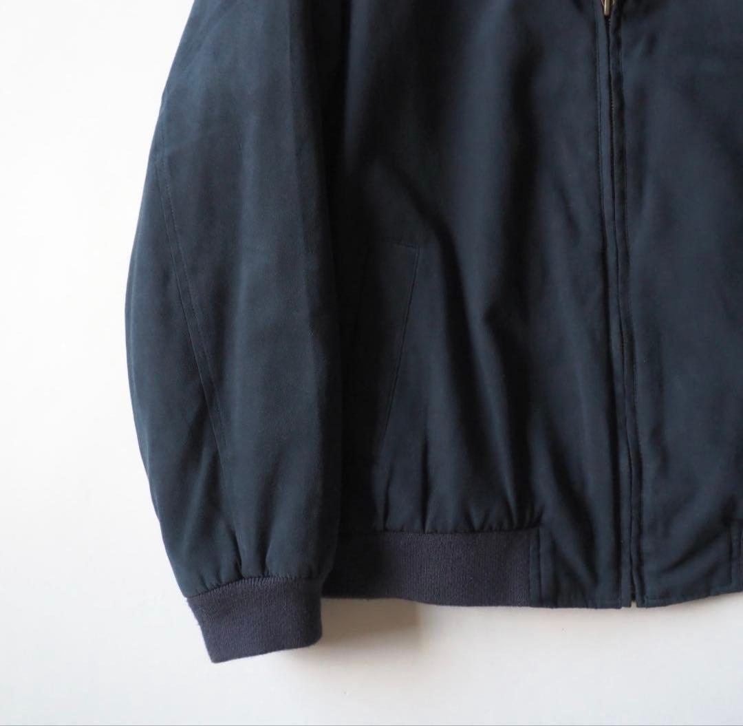 さ*つ様 エルエルビーン　スイングトップ　スエード　ネイビー　裏地チェック　美品