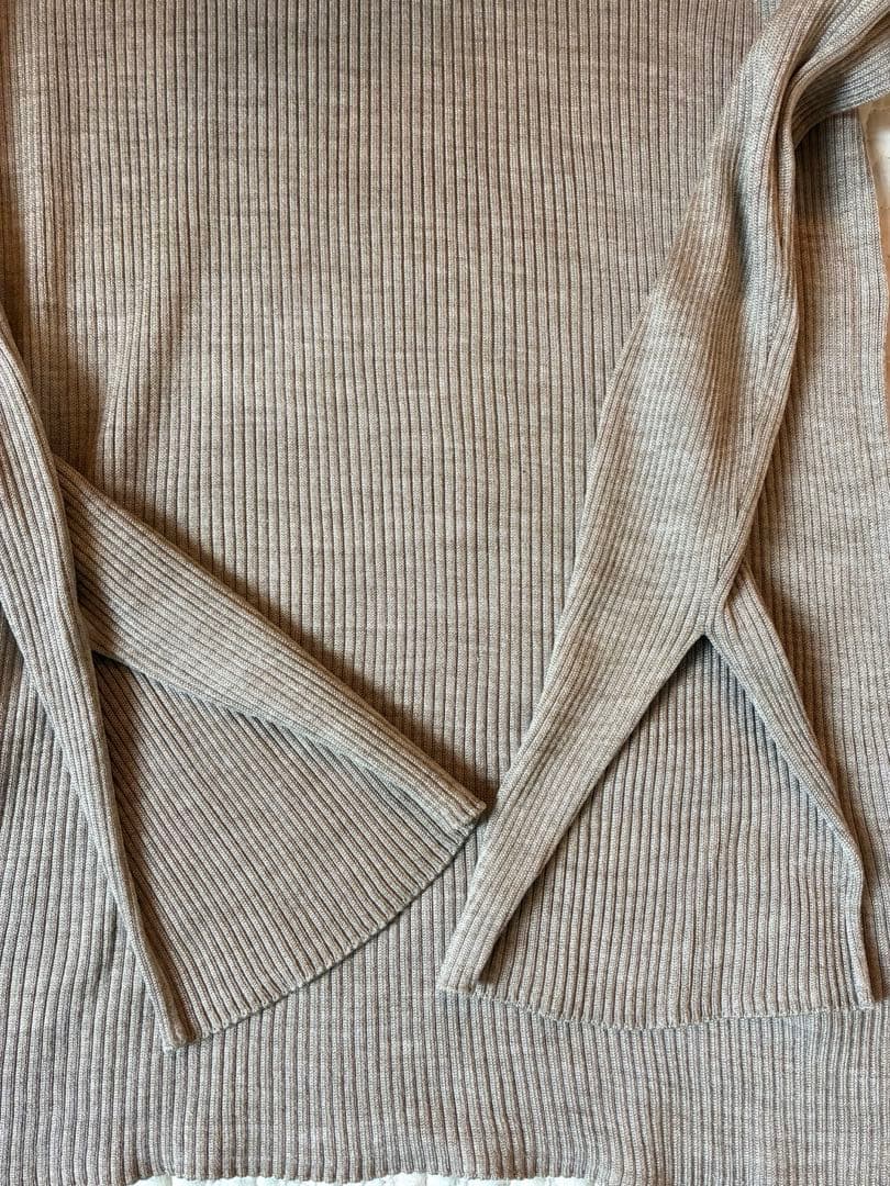 Chaos シルクリブタートルネックニット シルク100% ベージュ