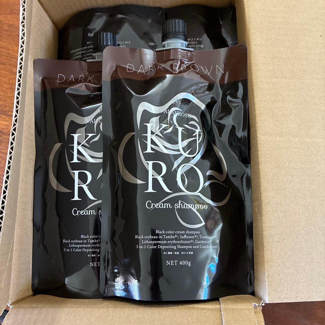 Kuro ダークブラウン クリームシャンプー 400g✖️4個