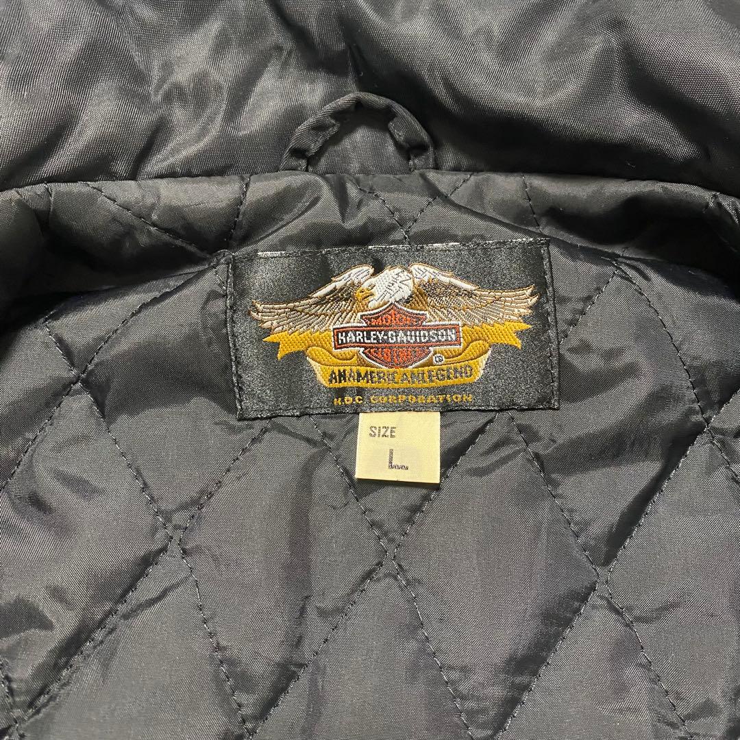 90s HARLEY DAVIDSON 刺繍 フレイム ナイロン ジャケット