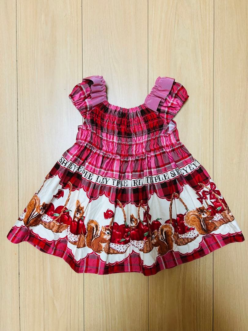 シャーリーテンプル　リスとりんご ワンピース　90cm