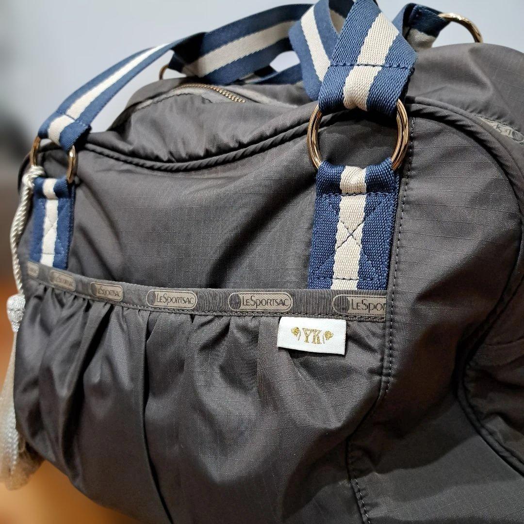 レスポートサック×風間ゆみえコラボ ボストンバッグ　2WAY チャコールグレー