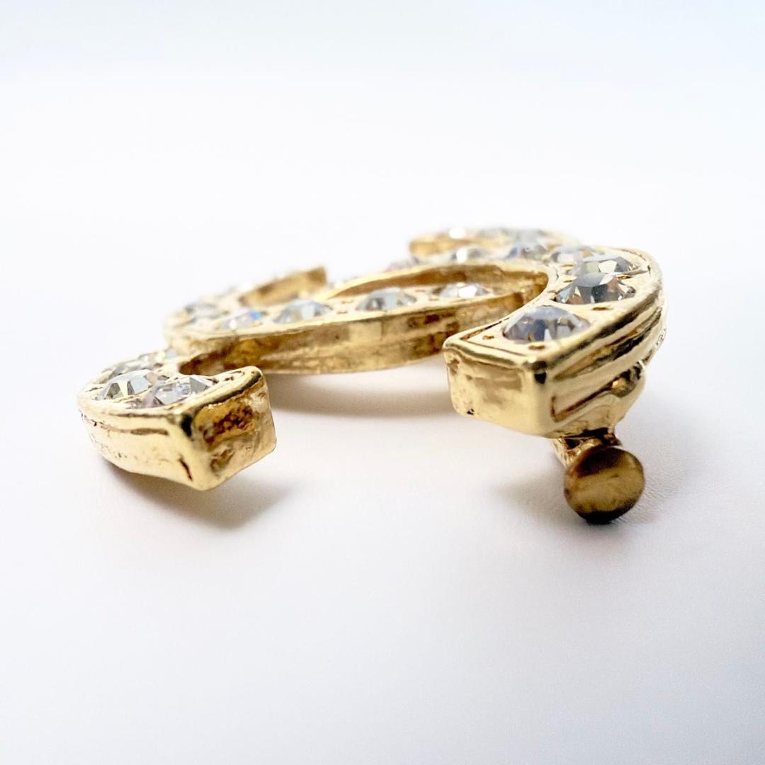 シャネル ココマーク ラインストーン ブローチ レディース ビンテージ ゴールド