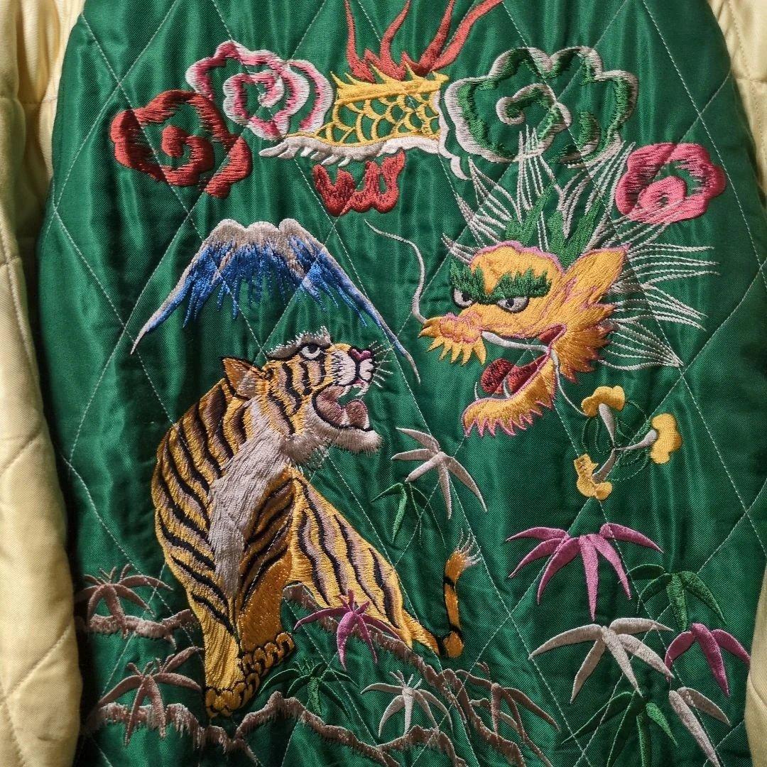 1*5様 東洋　スカジャン　Lサイズ　キルティング　虎　緑　TT11592 初期