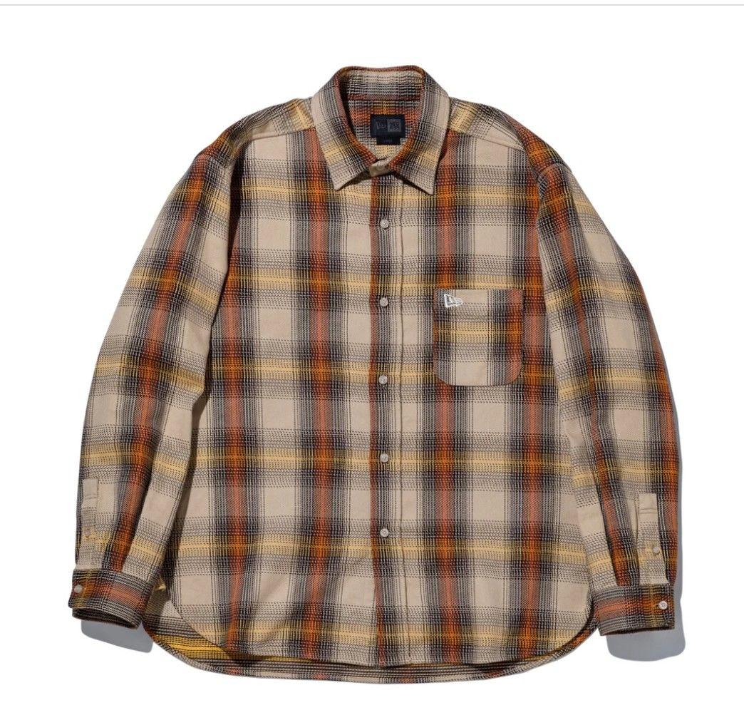 オンブレ チェックシャツ BLACK LABEL FW24 ベージュ 重盛さと美