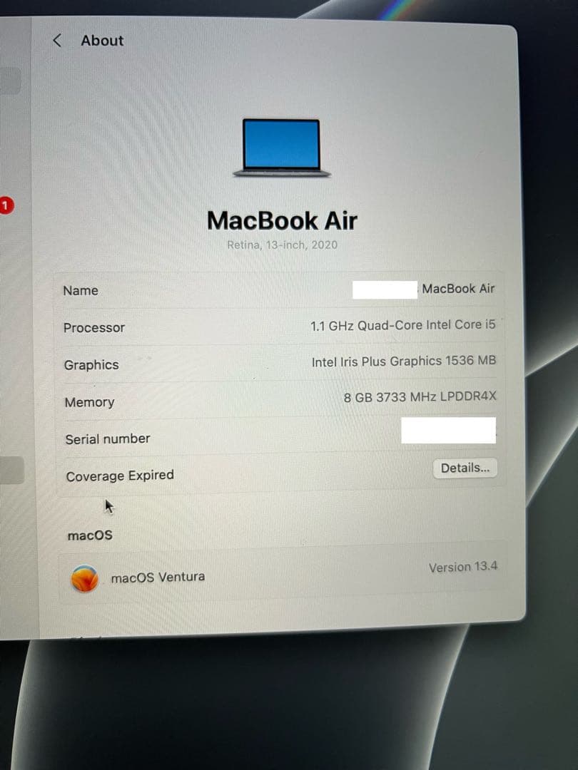 Apple MacBook AIR 2020 13インチ