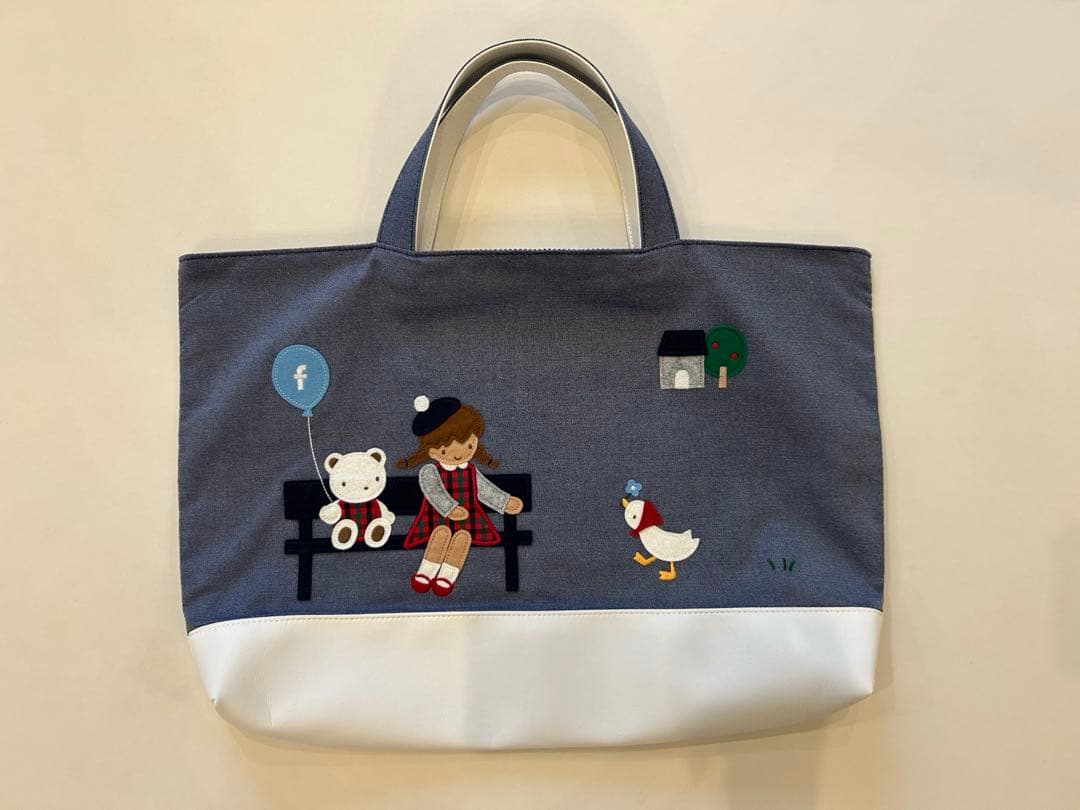 familiar ファミリア 70周年 マチ付き　デニムバッグ　神戸本店限定