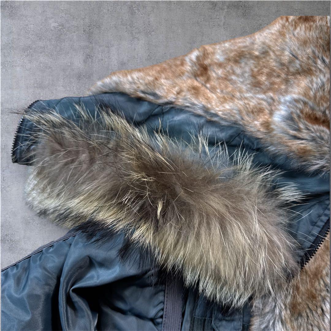 希少カラー 美品 AVIREX N-2B ミリタリー ジャケット ファー 短丈