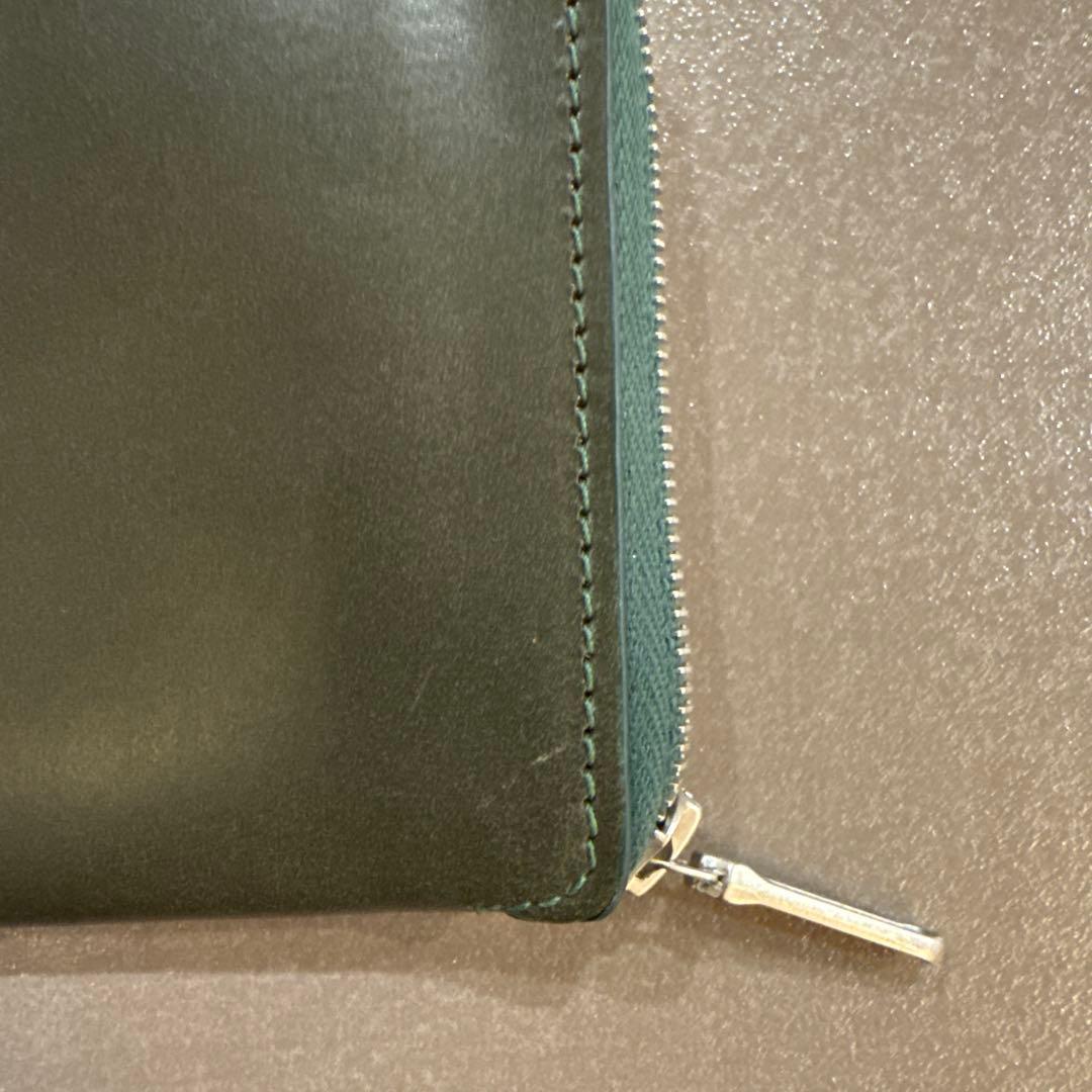 ホワイトハウスコックス　L字型財布　ヴィンテージブライドルレザー　オリーブ色