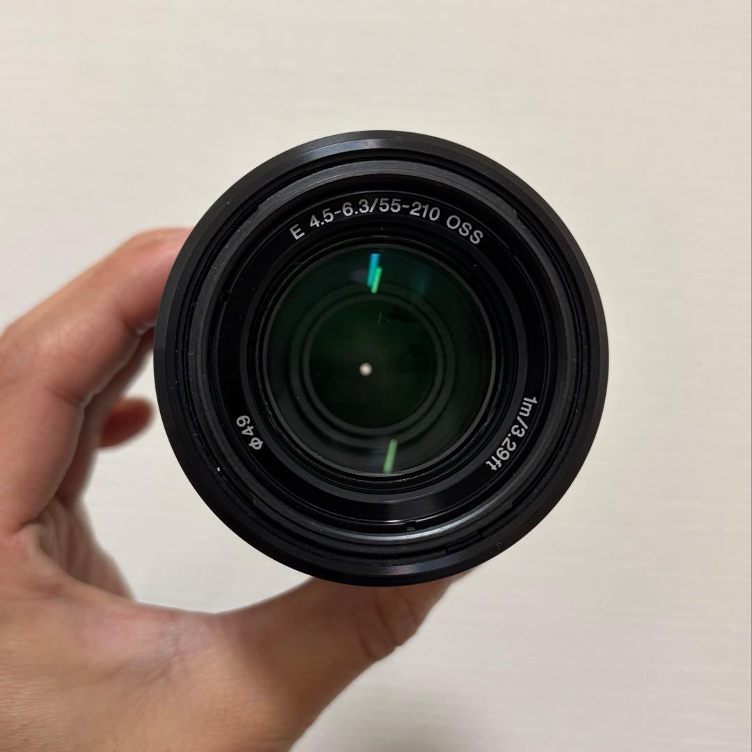 SONY SEL55210 ズーム レンズ ブラック フード付き
