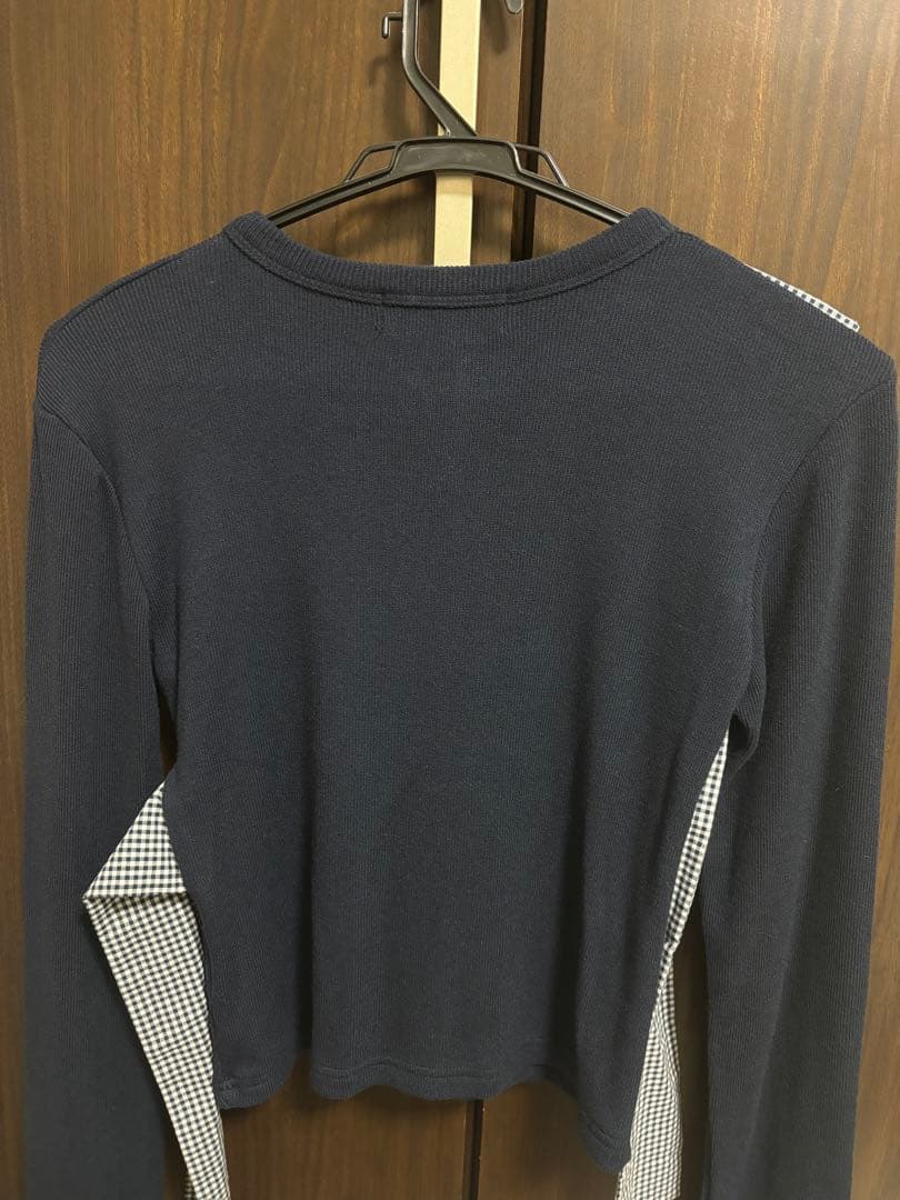 トップス CRANK Ribbon Tide Knit Cardigan NAVY