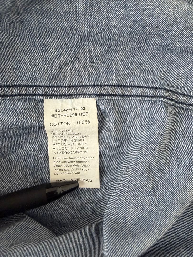 DANTON ダントン　ボタンダウン　 デニムシャツ　ダンガリーシャツ　極美品