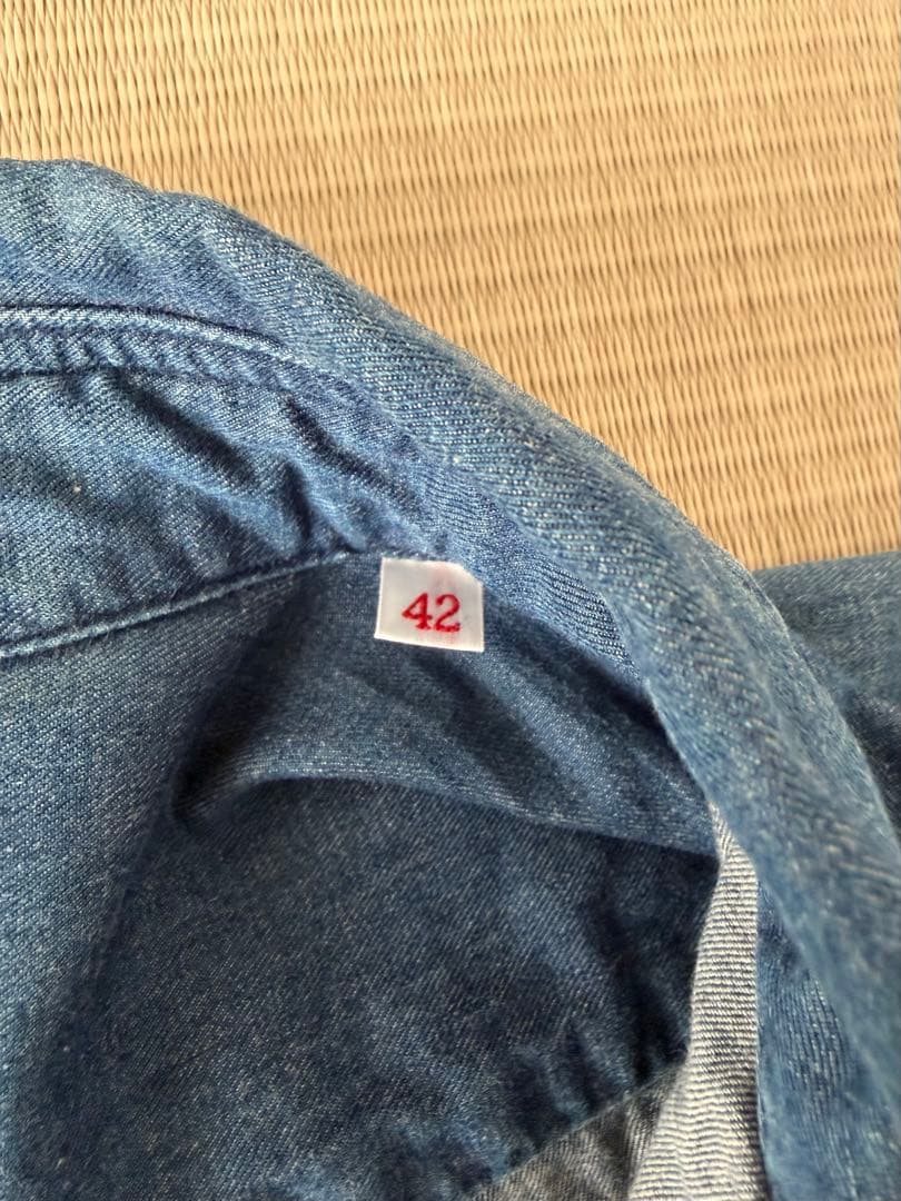 DANTON ダントン　ボタンダウン　 デニムシャツ　ダンガリーシャツ　極美品