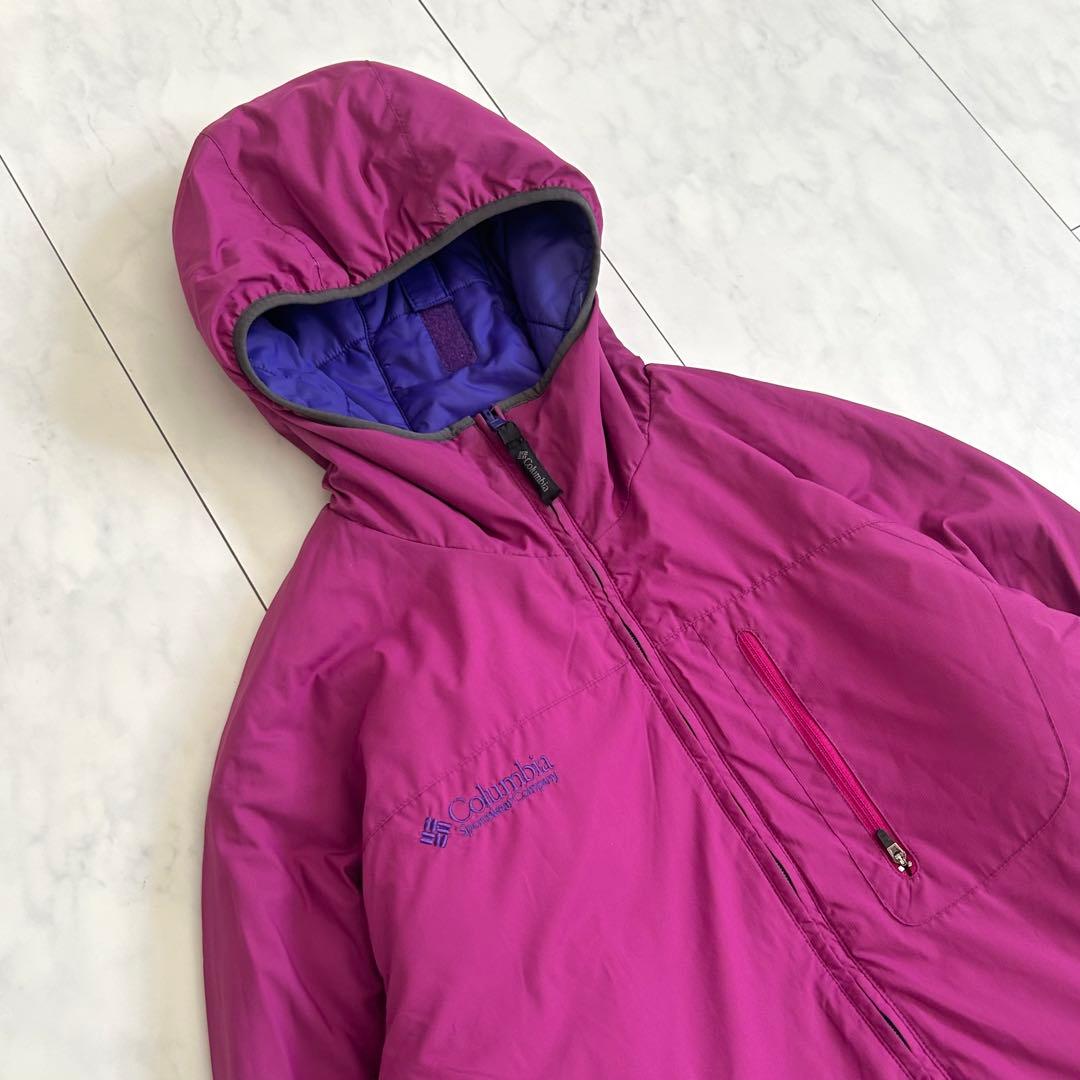 Columbia hooded puffer jacket リバーシブル　00s