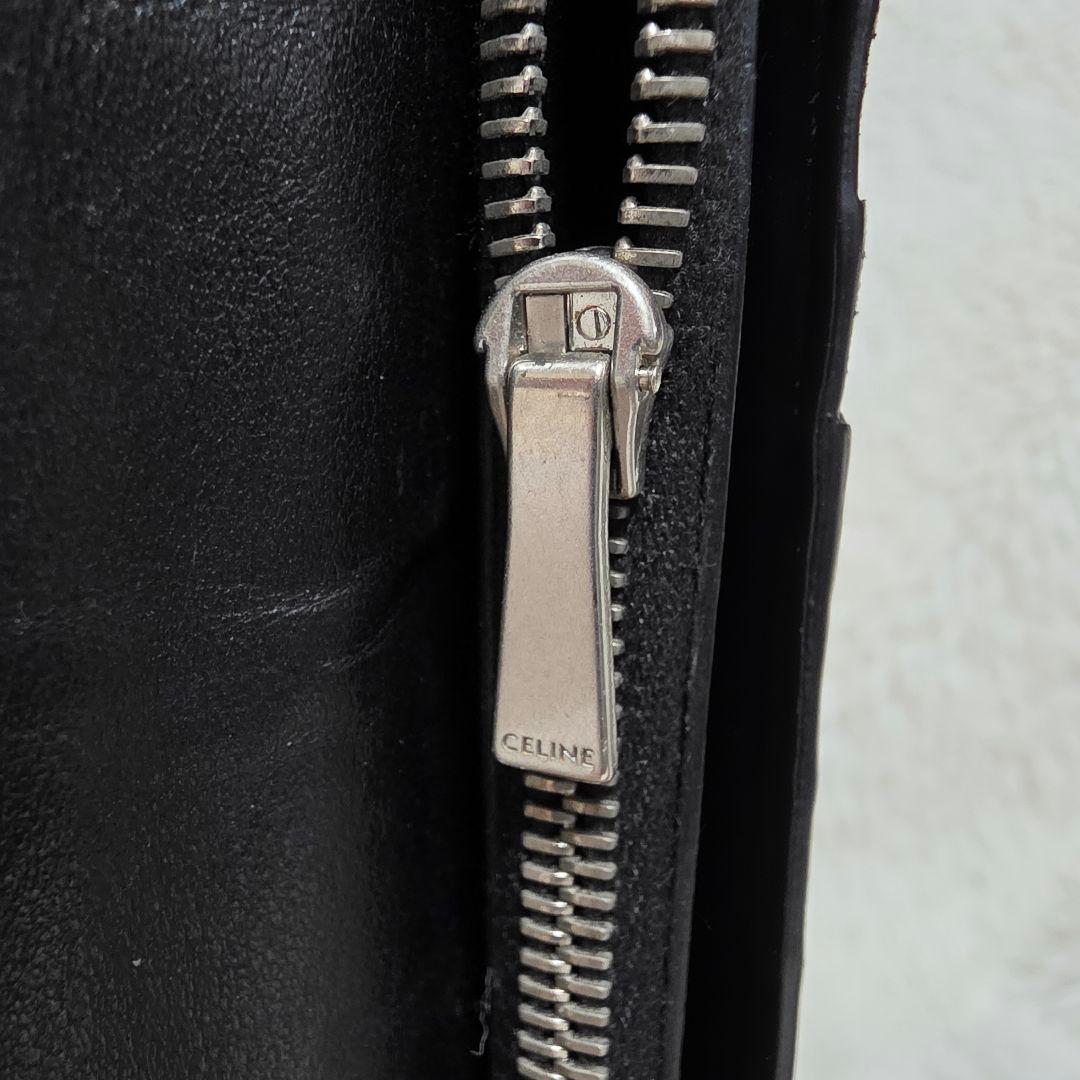 CELINE　ブラック　黒　レザーエンボス　長財布