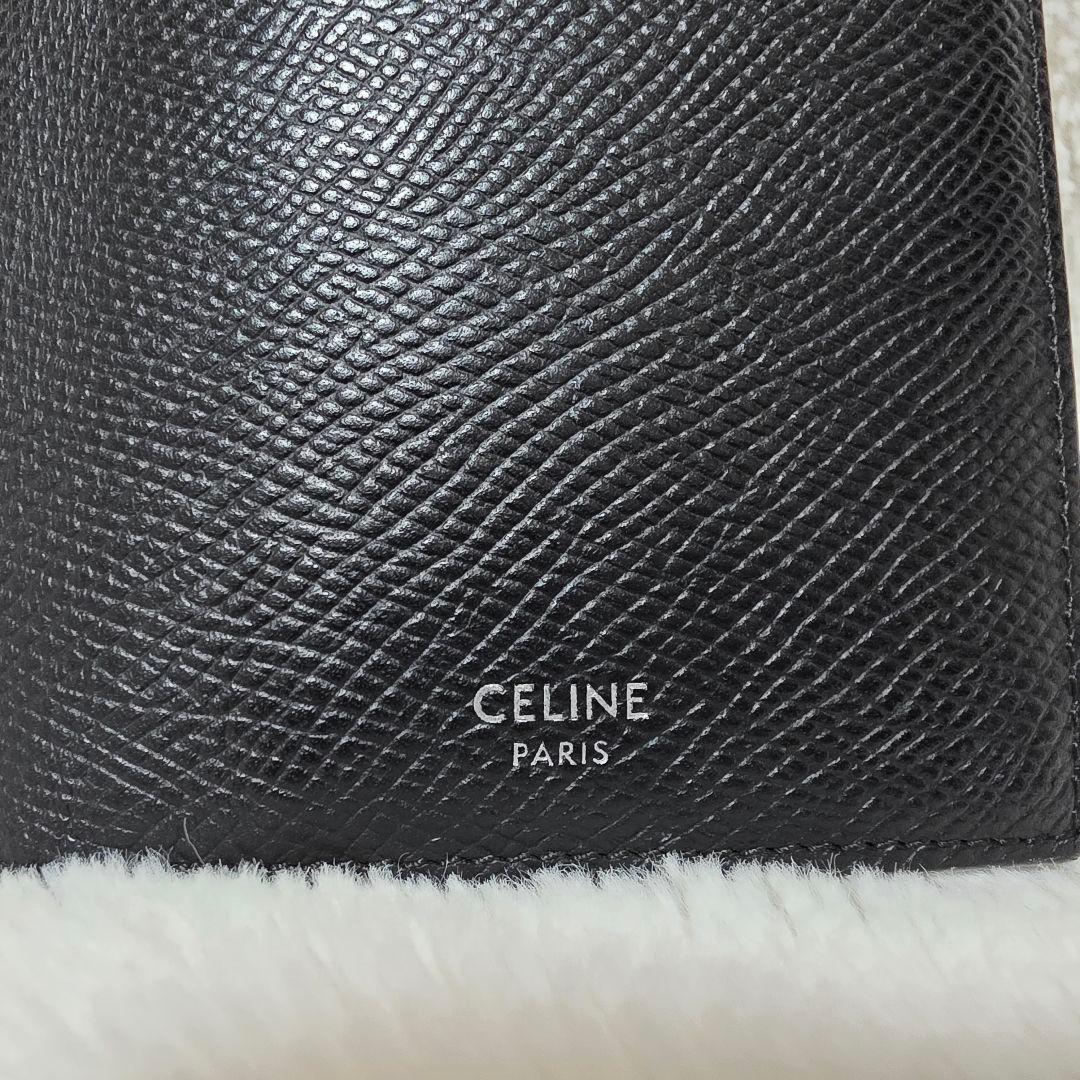CELINE　ブラック　黒　レザーエンボス　長財布