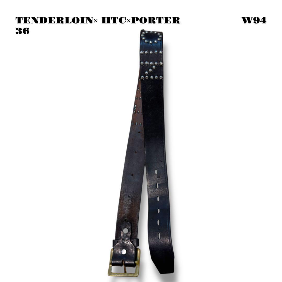 希少品！ TENDERLOIN HTC PORTER スタッズ ベルト 黒 36