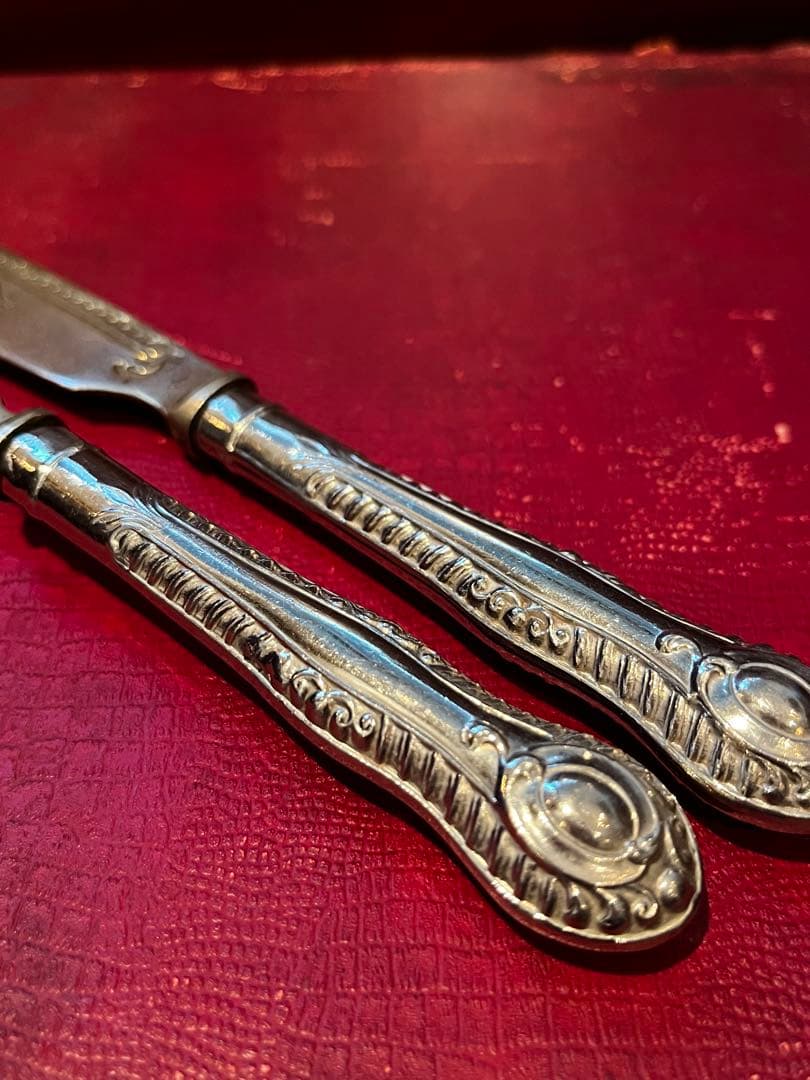 英国製　イギリス銀器　シルバープレート　フィッシュ　ナイフ　フォーク　カトラリー