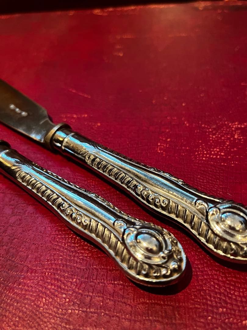 英国製　イギリス銀器　シルバープレート　フィッシュ　ナイフ　フォーク　カトラリー