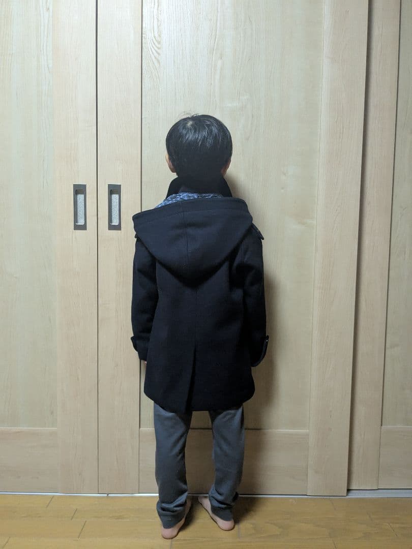 CELINE フード付きウールコート 120