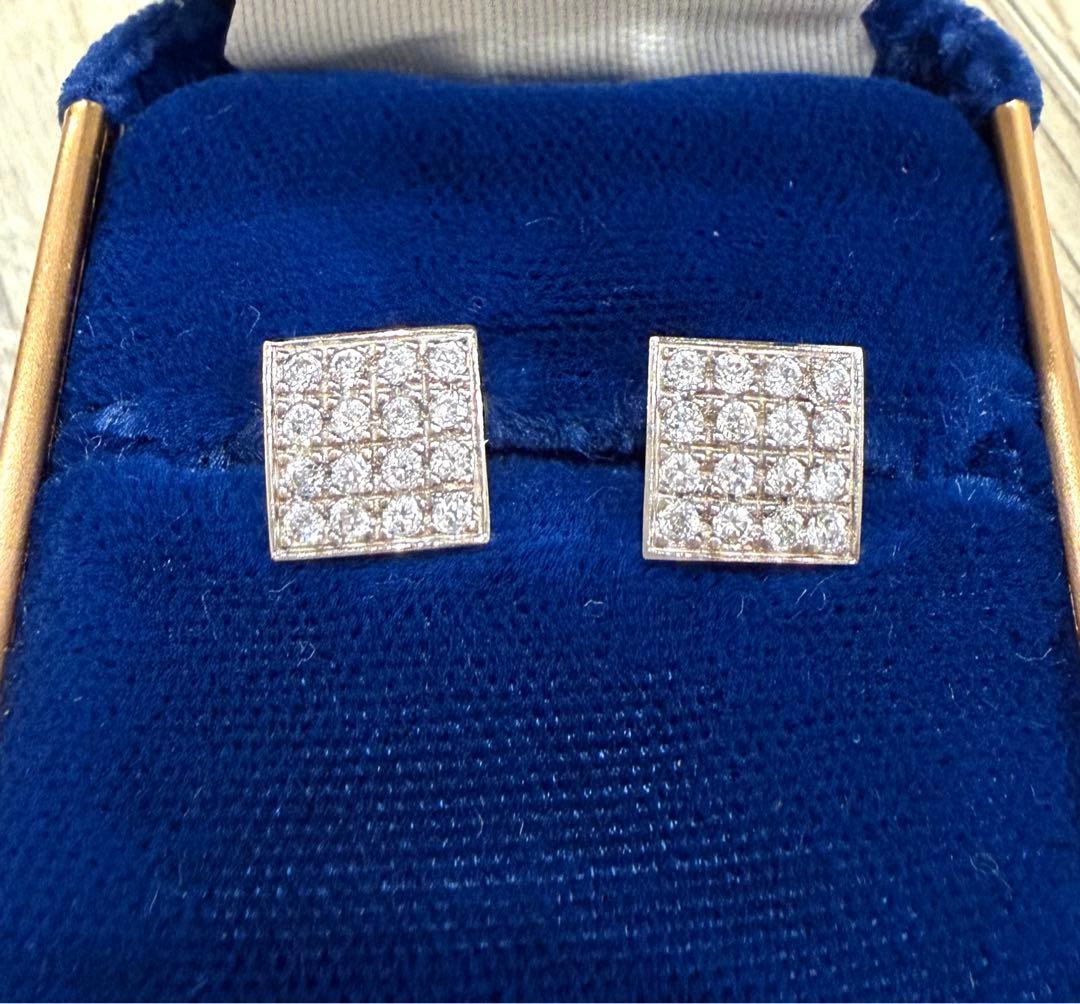 k14 ホワイトゴールド　ピアス　アヴァランチ系