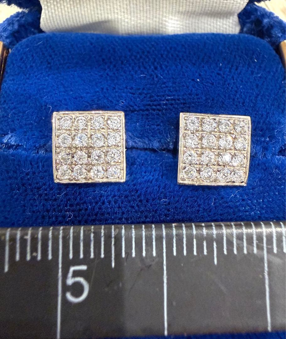 k14 ホワイトゴールド　ピアス　アヴァランチ系