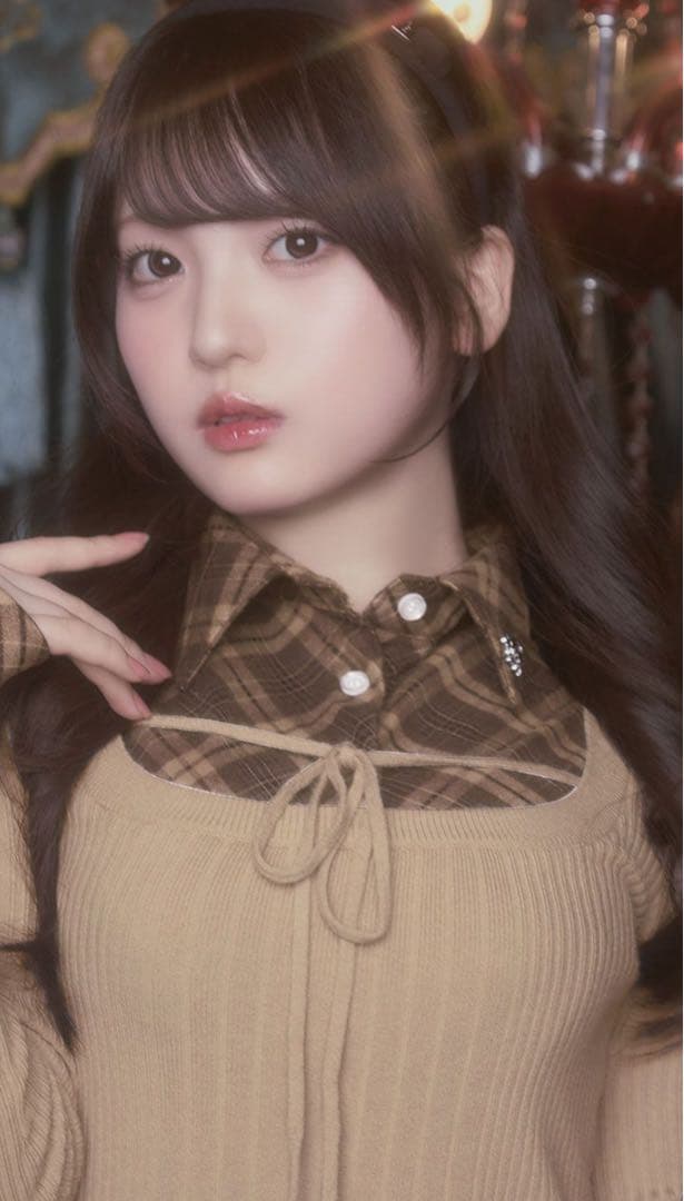 ミシェルマカロン チェックドッキングワンピース FREE SIZE