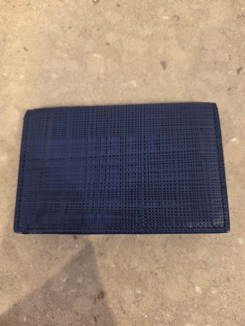 LOEWE ネイビー 型押しレザー 名刺入れ