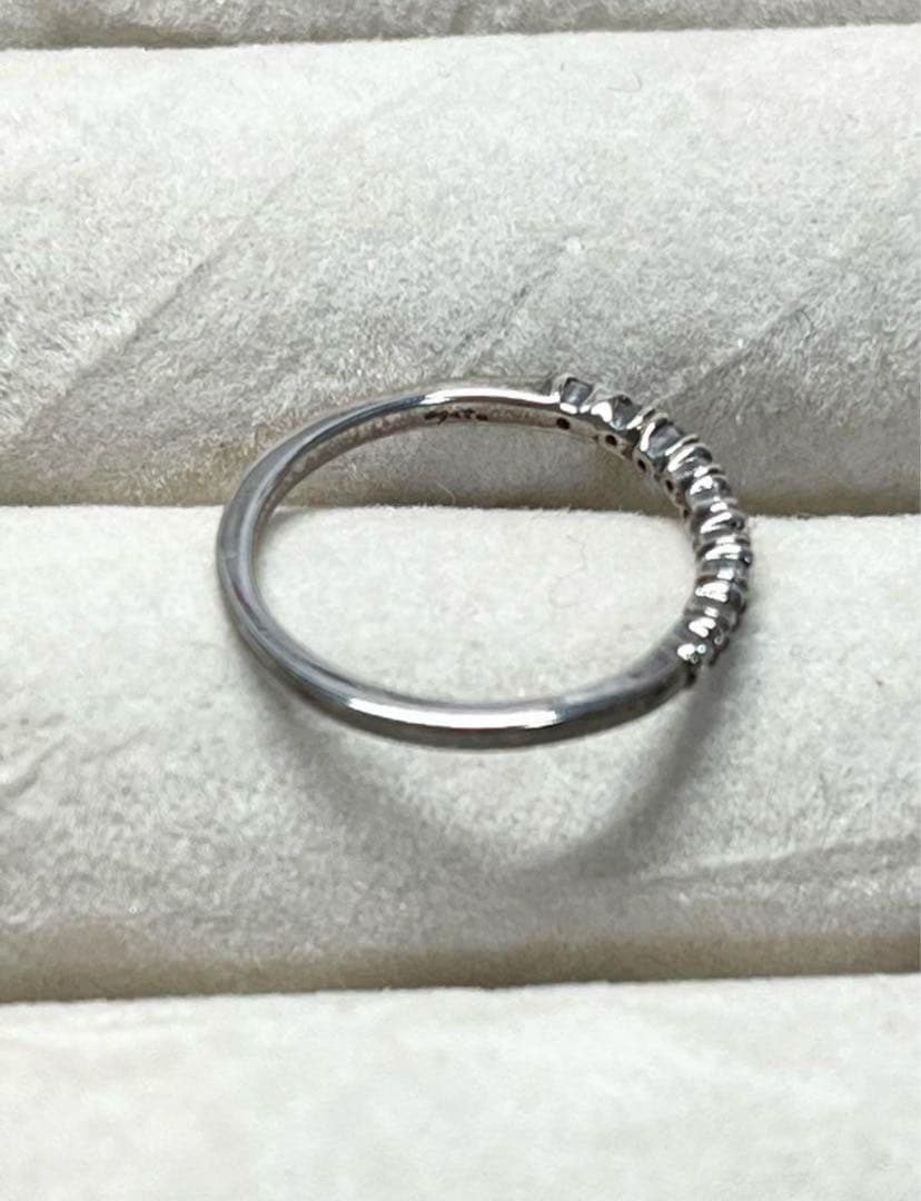 アガット リング 指輪 ピンキーリング シルバー ダイヤ 美品 3号