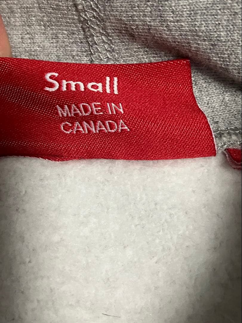 supreme パーカー Sロゴ　グレー