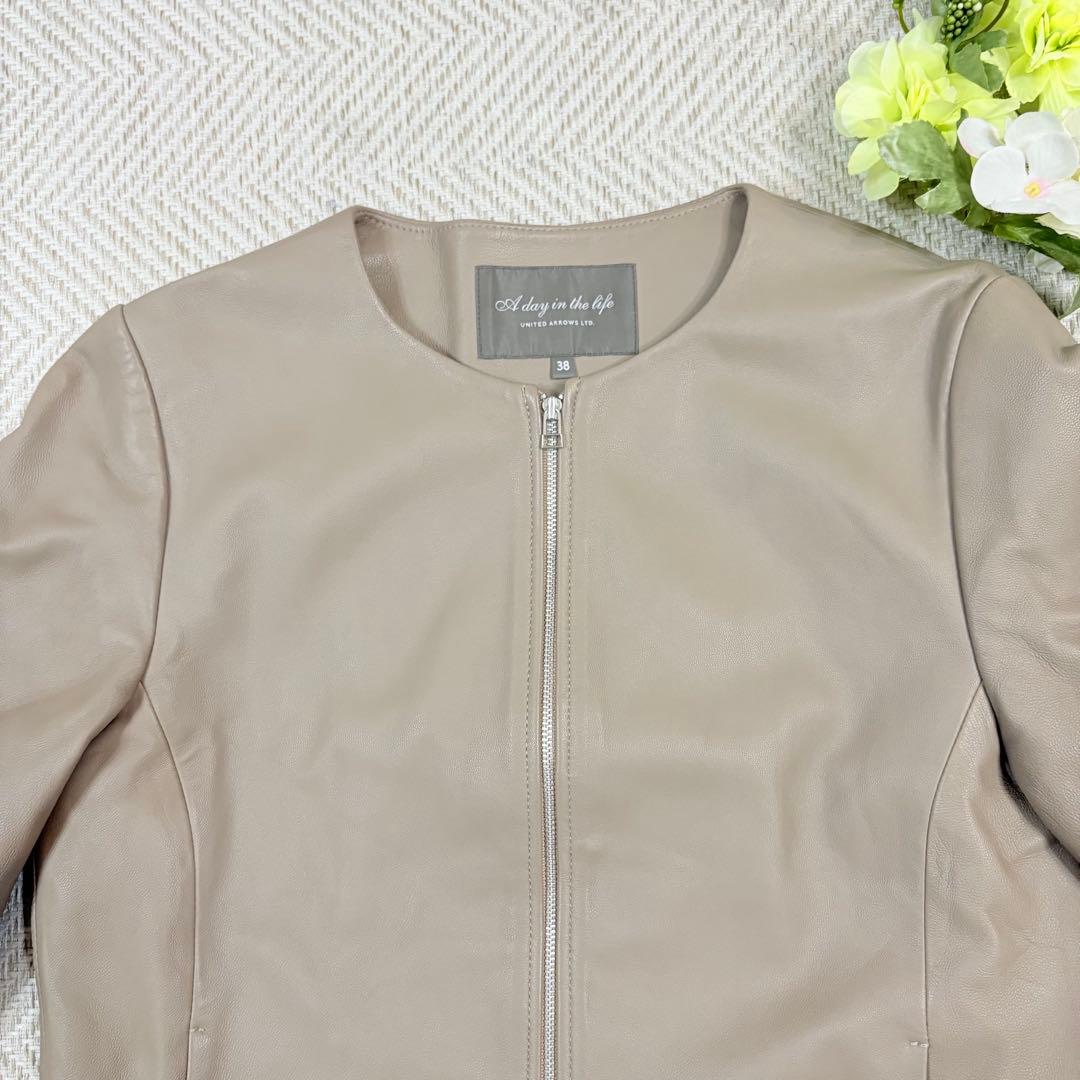 極美品✨ユナイテッドアローズ アデイインザライフラムレザー ノーカラーライダース