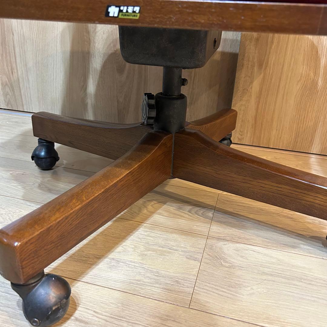 【希少】カリモク キャスター付き回転チェア コロニアル ヴィンテージ