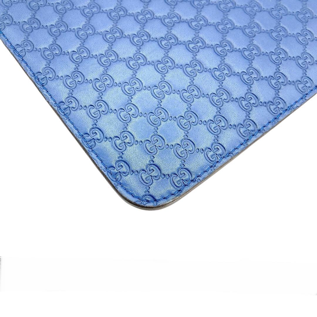 未使用✨GUCCI グッチ　タブレットケース　マイクロGG ブルー　オールレザー