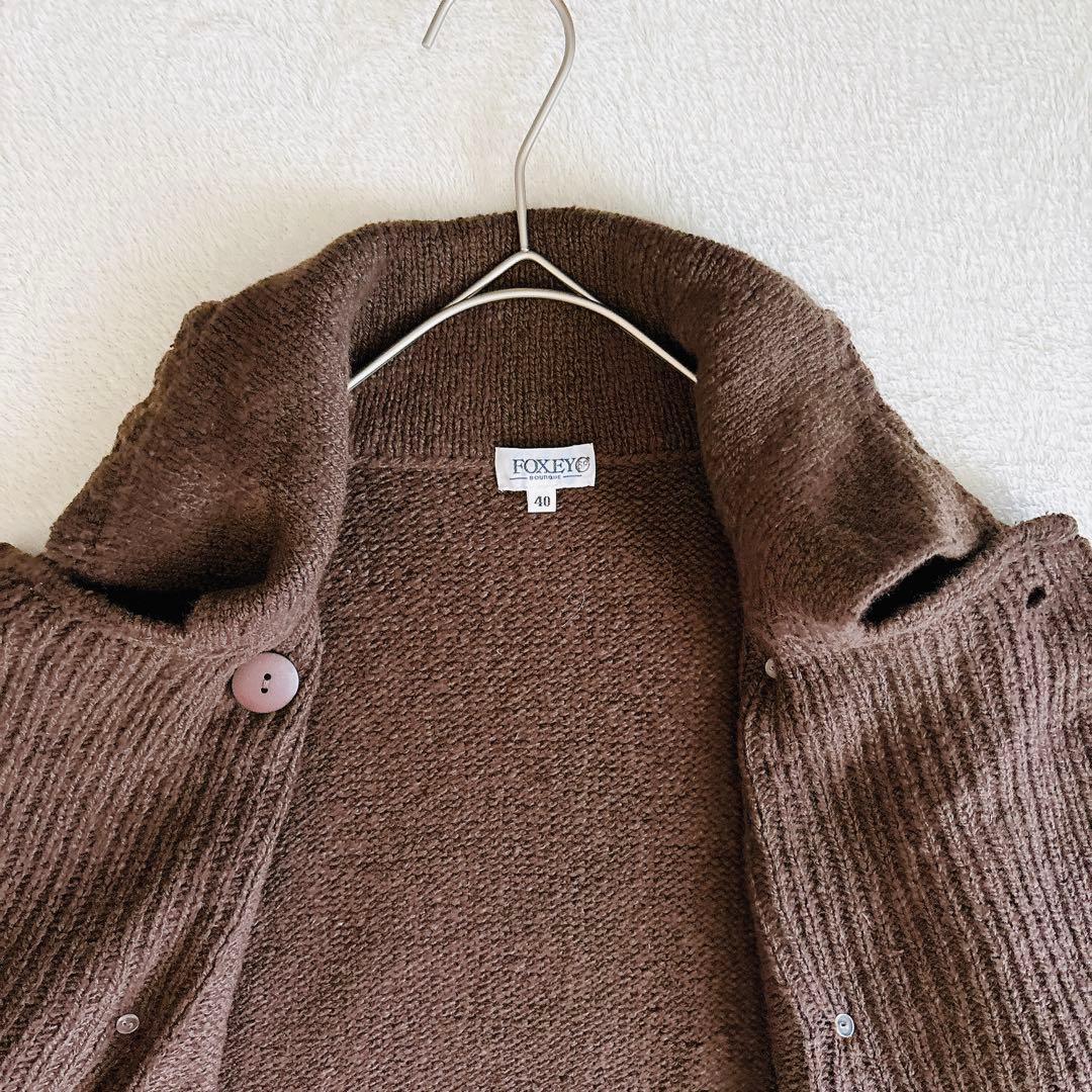 FOXEY BOUTIQUE カシミヤ100％ ニットSP表記L ダブルブレスト