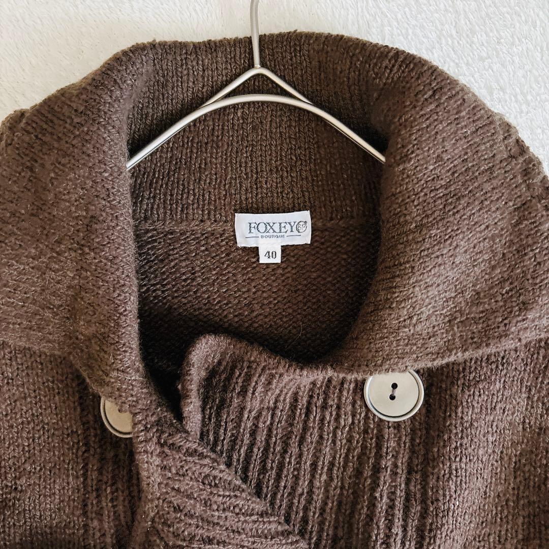 FOXEY BOUTIQUE カシミヤ100％ ニットSP表記L ダブルブレスト