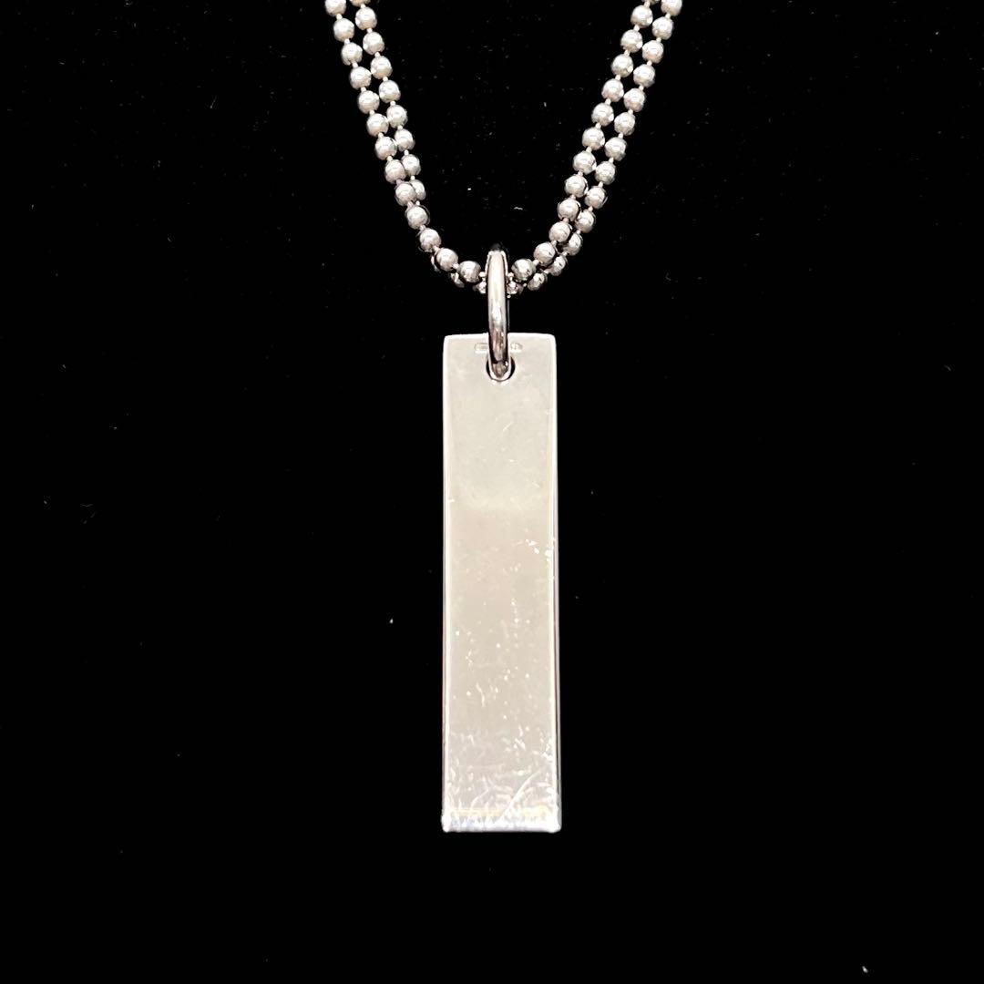 GUCCI グッチ ネックレス プレート ダブルボールチェーン ロゴ 925