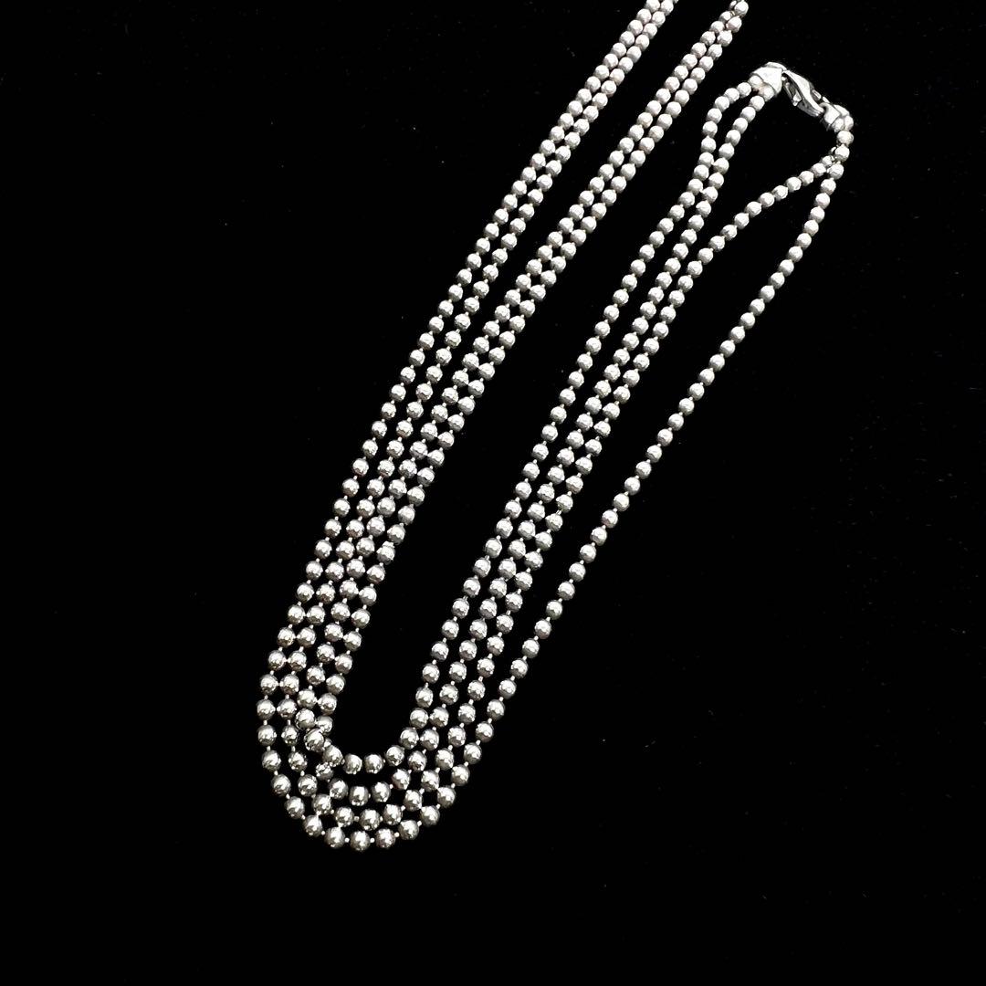 GUCCI グッチ ネックレス プレート ダブルボールチェーン ロゴ 925