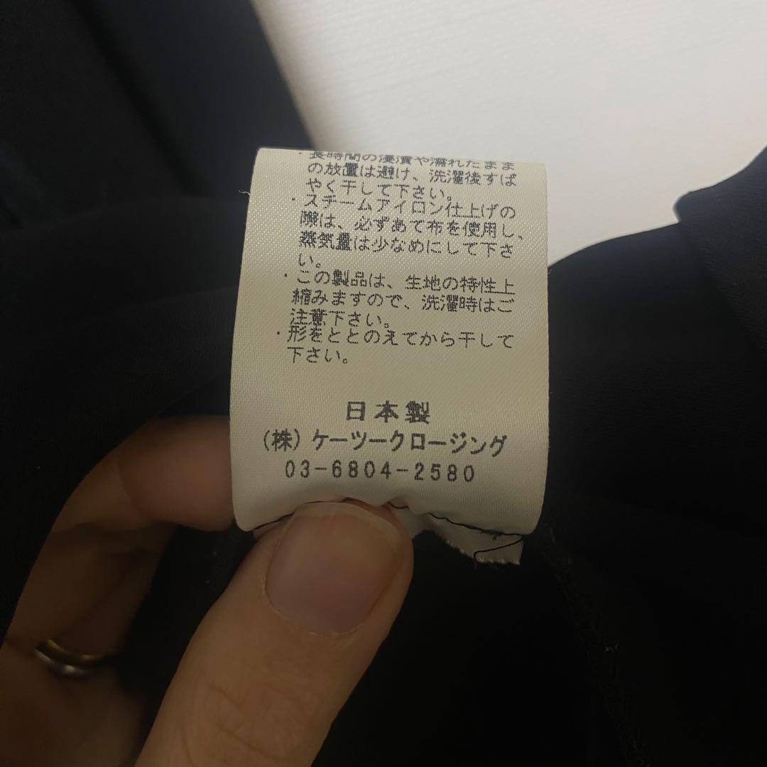 【美品】yori ヨリ リボン ブラウス オーバートップス ブラック 38