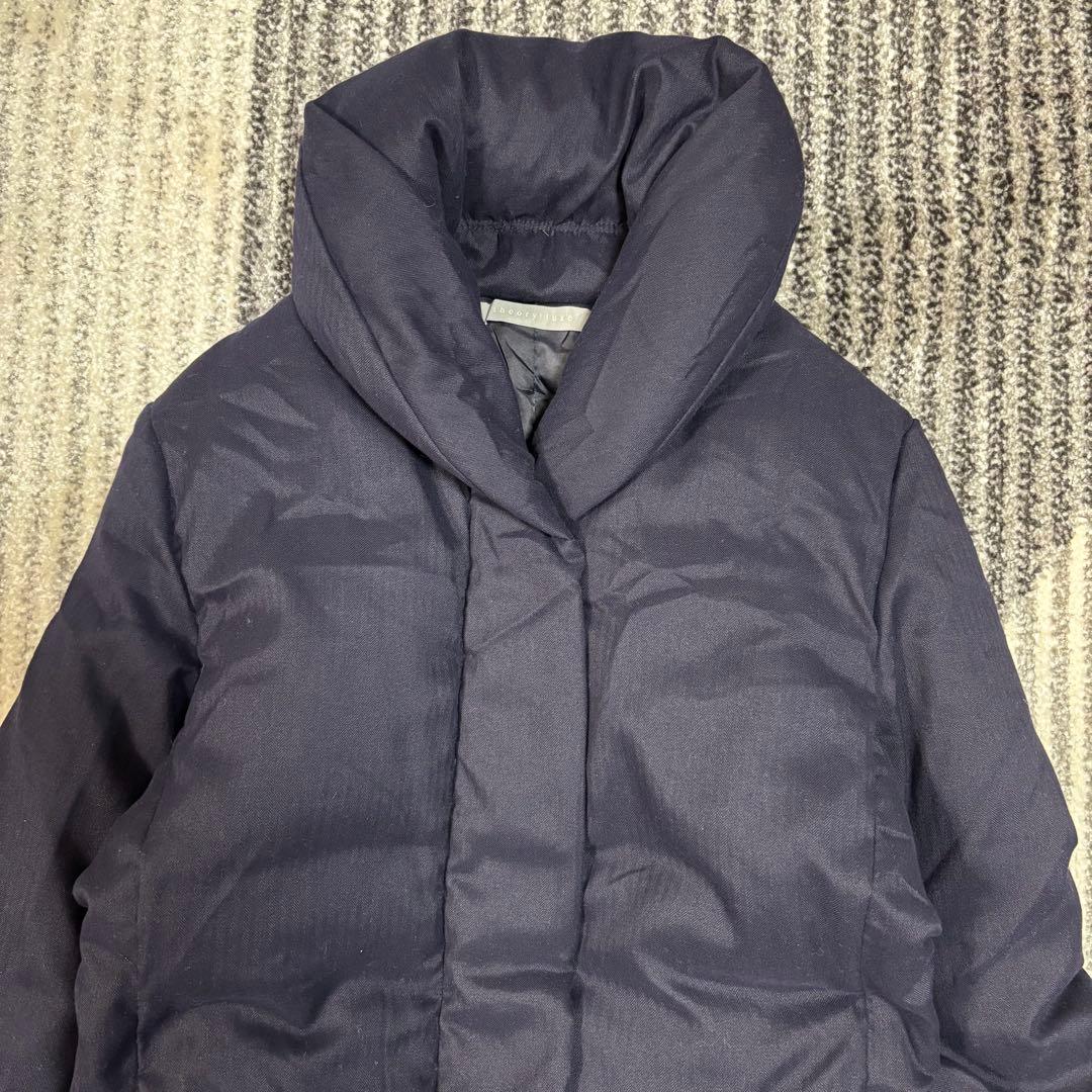 セオリーリュクス ボリュームネック　ロング　ダウンコート ネイビー　40