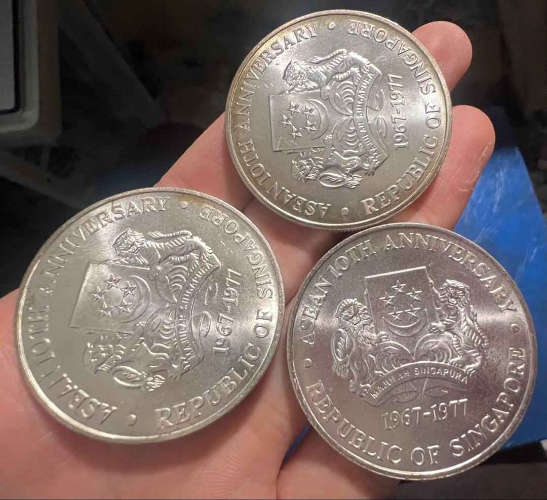 シンガポール　銀貨　未使用　外国　まとめ買い歓迎　本物保証