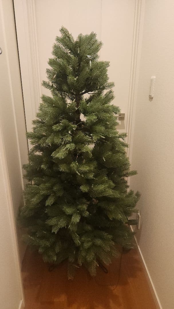 中型クリスマスツリー ホワイト・カラフルライト付き　コストコ　150センチ