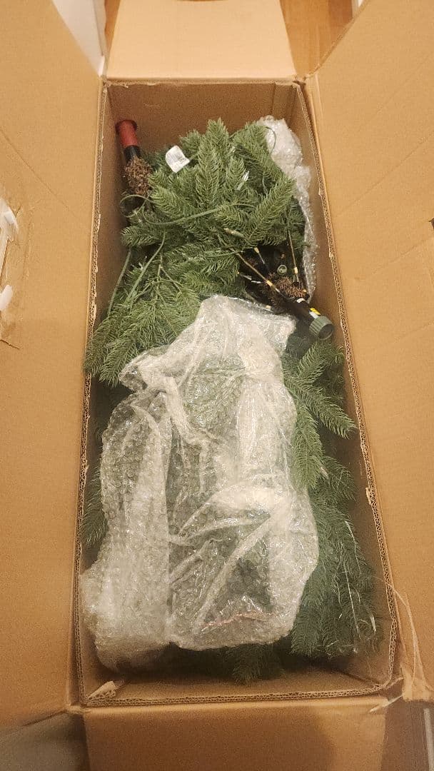 中型クリスマスツリー ホワイト・カラフルライト付き　コストコ　150センチ