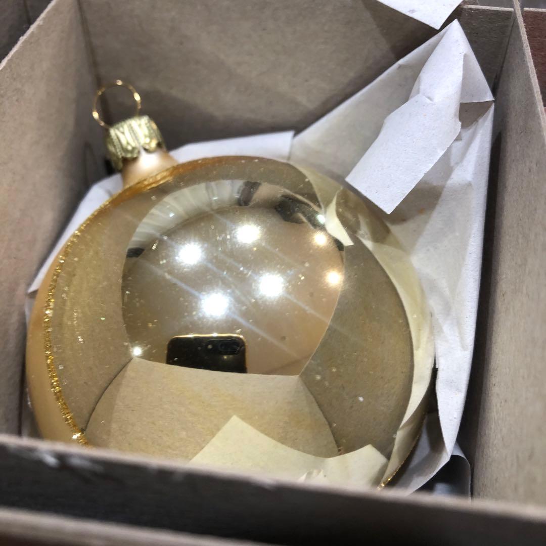 ドイツ　リフレクターオーナメント　8cm レッド　ゴールド　7cmシルバー　3個