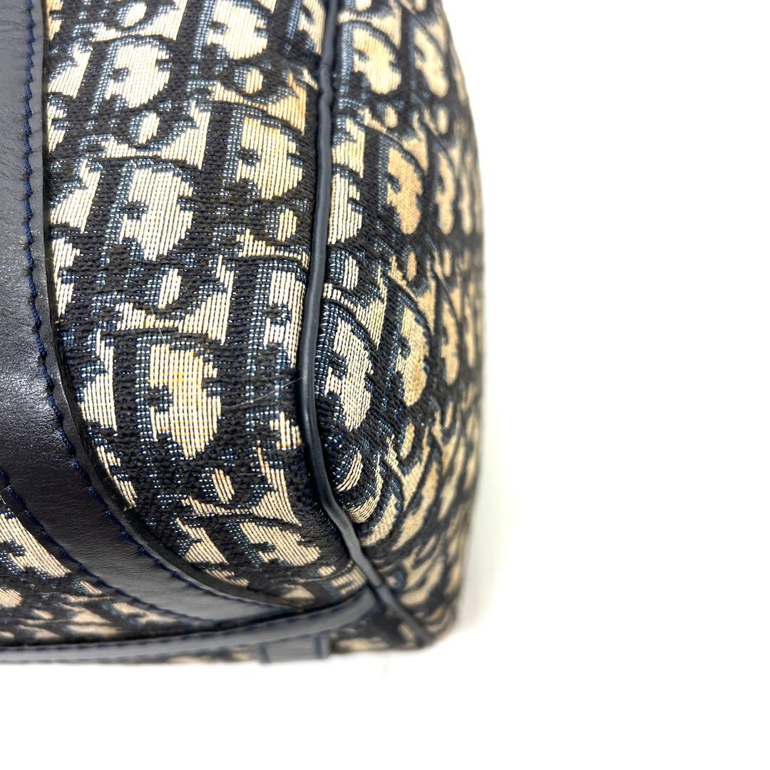 【美品】Dior ミニボストンバッグ トロッター キャンバス レザー