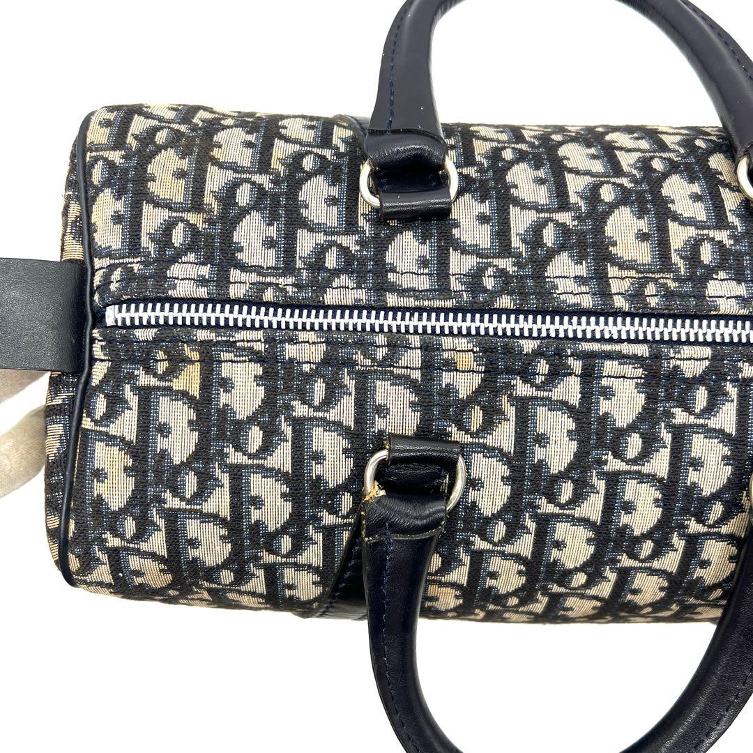 【美品】Dior ミニボストンバッグ トロッター キャンバス レザー