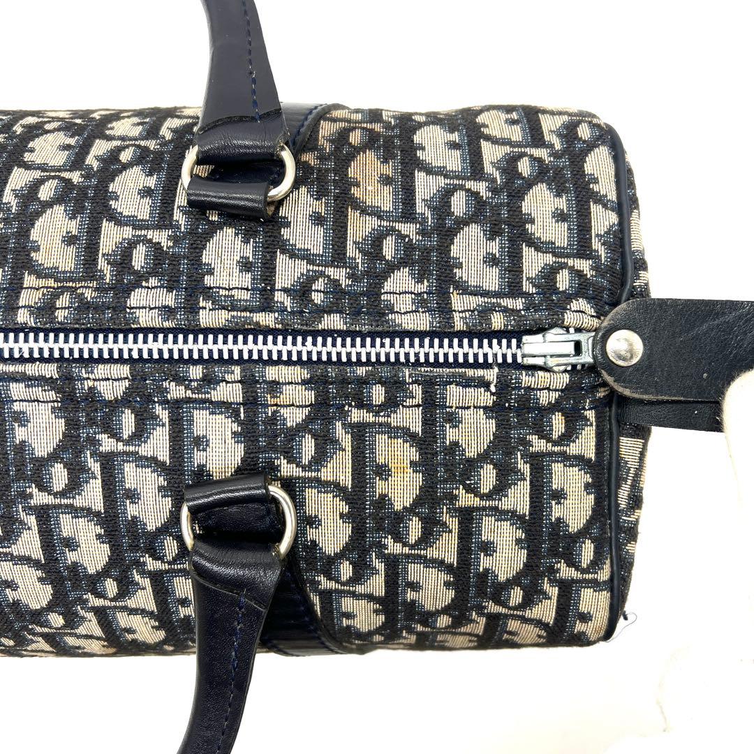 【美品】Dior ミニボストンバッグ トロッター キャンバス レザー