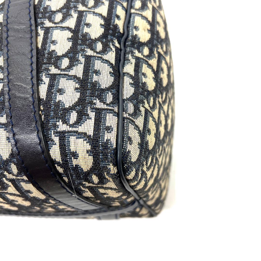 【美品】Dior ミニボストンバッグ トロッター キャンバス レザー