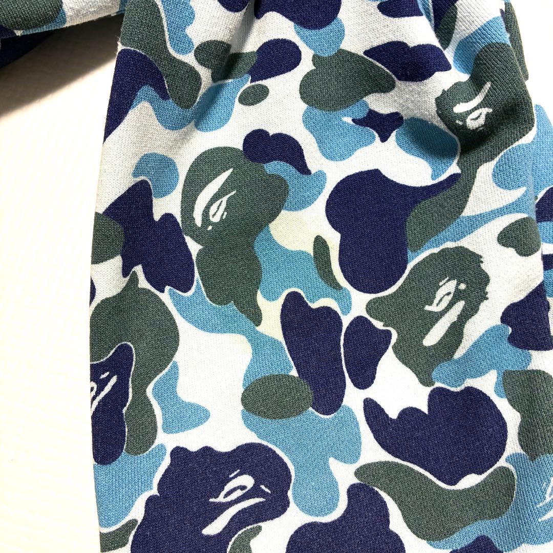 希少 A BATHING APE シャークパーカー ブルー カモフラ エイプ L